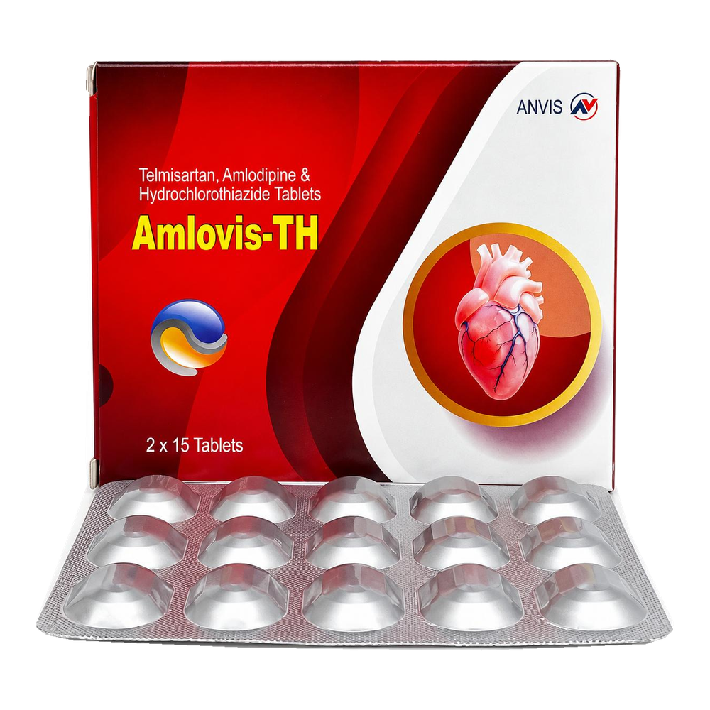 Amlovis-TH by ANVIS, original carton with complete tablet blister outside the box