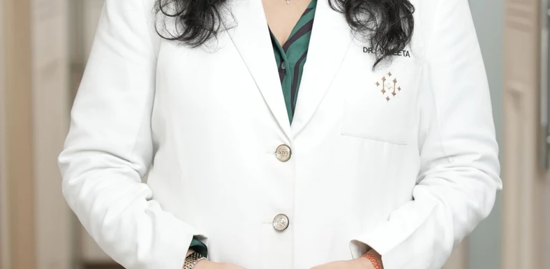 Real stock photograph of a healthcare professional in a clinic in Delhi, India