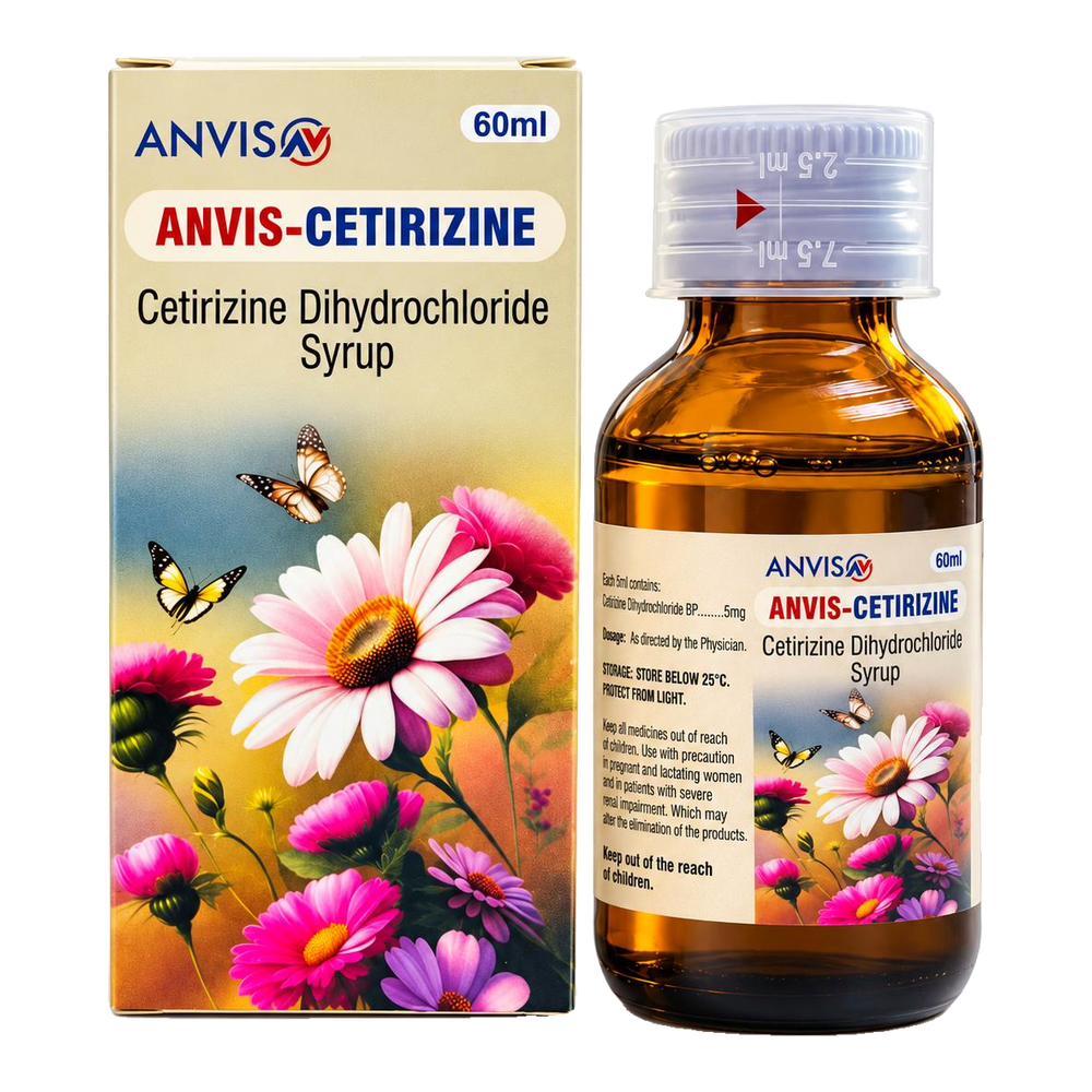 Anvis-Cetirizine by ANVIS, original carton with bottle outside the box