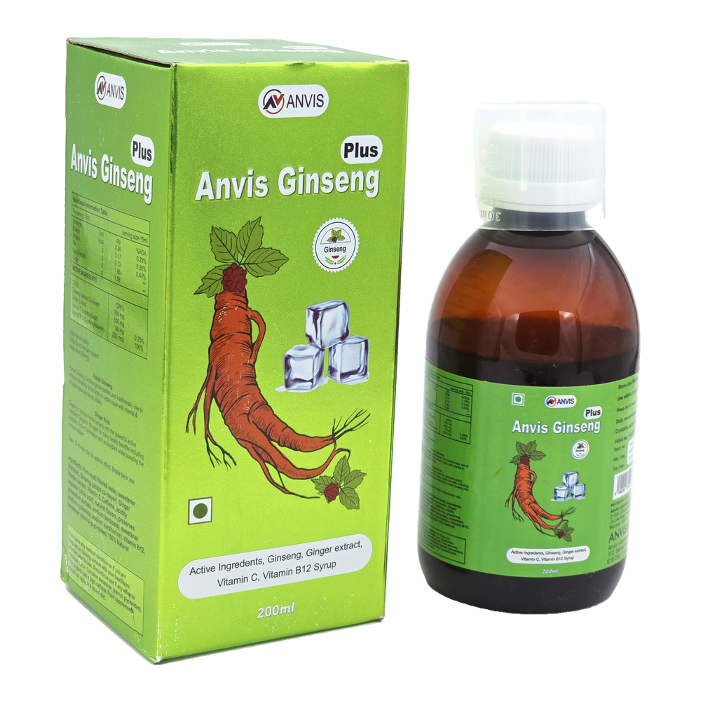 Anvis Ginseng Plus by ANVIS, original carton with bottle outside the box