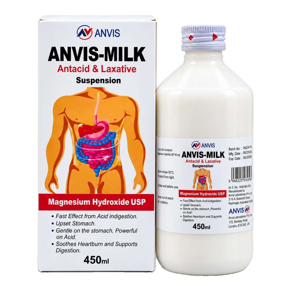 ANVIS-MILK 450 ml by ANVIS, original carton with bottle outside the box