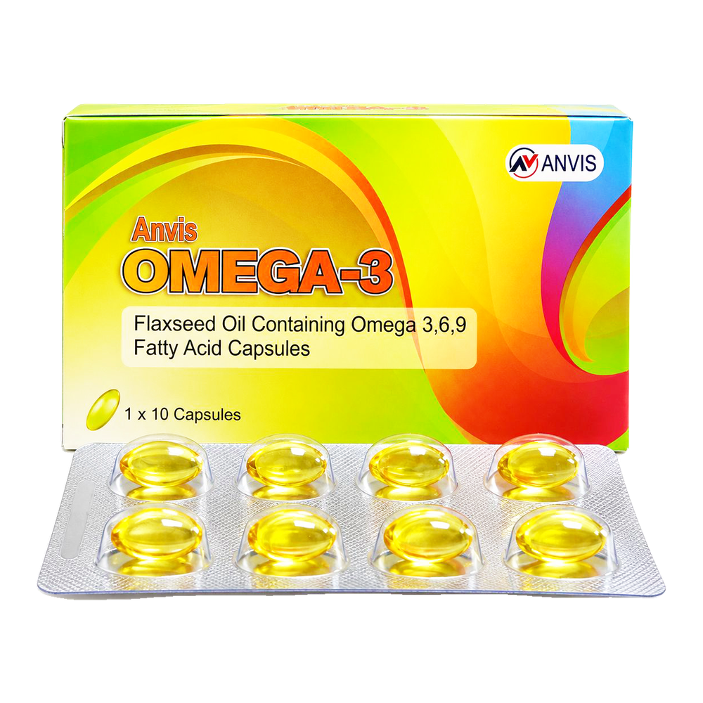 Anvis Omega-3 by ANVIS, original carton with complete capsule blister outside the box