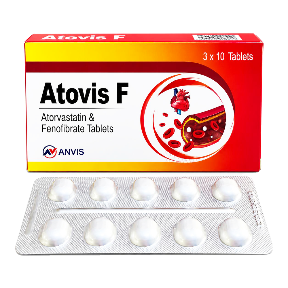 Atovis F by ANVIS, original carton with complete blister outside the box