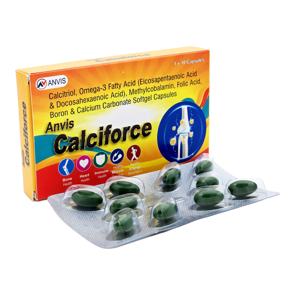 Calciforce by ANVIS, original carton with complete blister outside the box