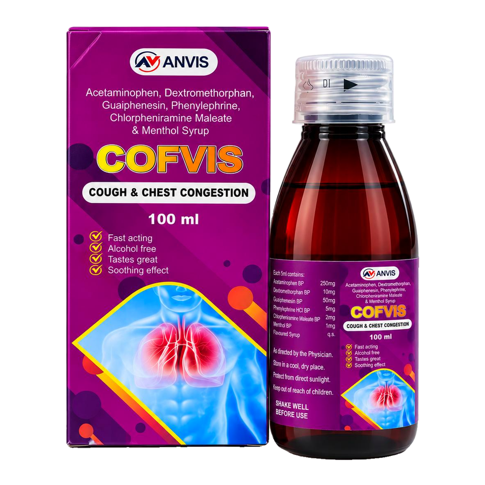 Cofvis by ANVIS, original carton with bottle outside the box