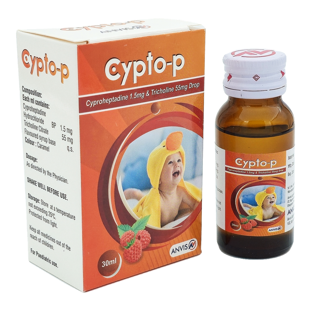 Cypto-P by ANVIS, original carton with bottle outside the box