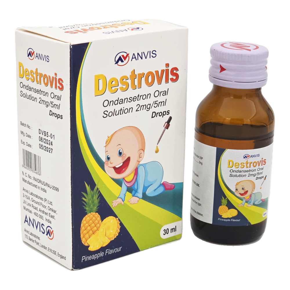 Destrovis Drops by ANVIS, original carton with bottle outside the box