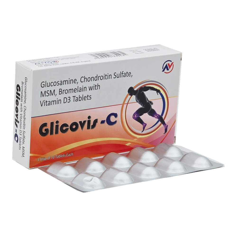 Glicovir-C by ANVIS, original carton with complete blister outside the box