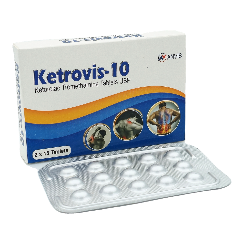 Ketrovis-10 by ANVIS, original carton with tablet blister outside the box