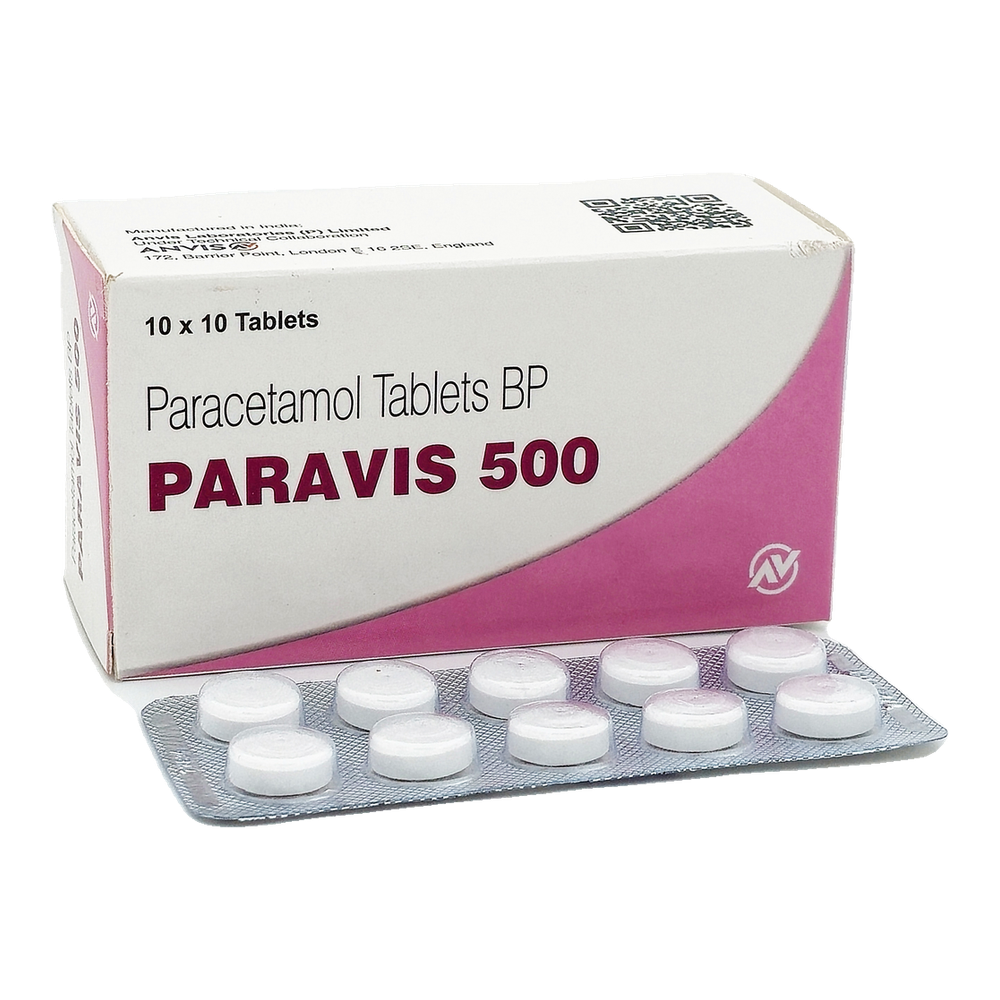 Paravis 500 by ANVIS, original carton with complete tablet blister outside the box