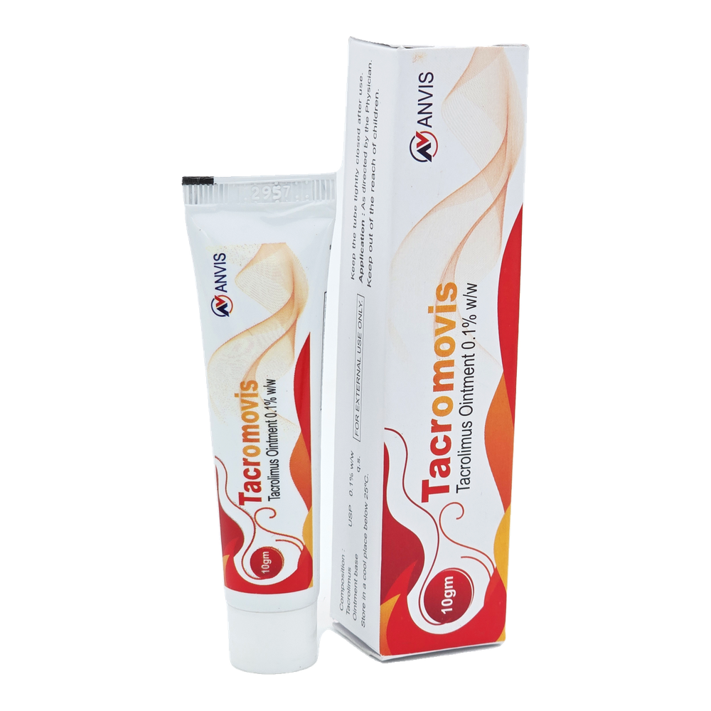 Tacromovis 0.1% by ANVIS, original carton with tube outside the box