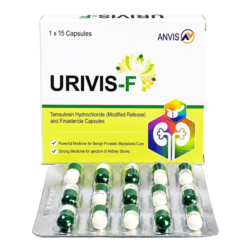 Urivis-F by ANVIS, original carton with complete capsule blister outside the box