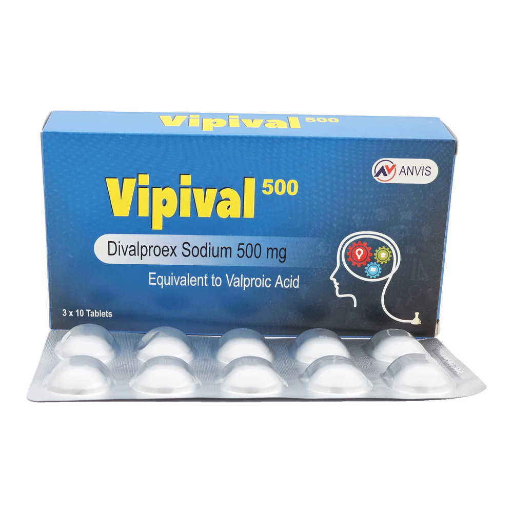 Vipival 500 by ANVIS, original carton with complete tablet blister outside the box